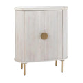 **Buffet en bois clair avec portes, design moderne et pieds en métal**