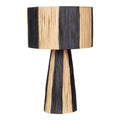 **Lampe en bois à motifs rayés : design moderne et contrasté**