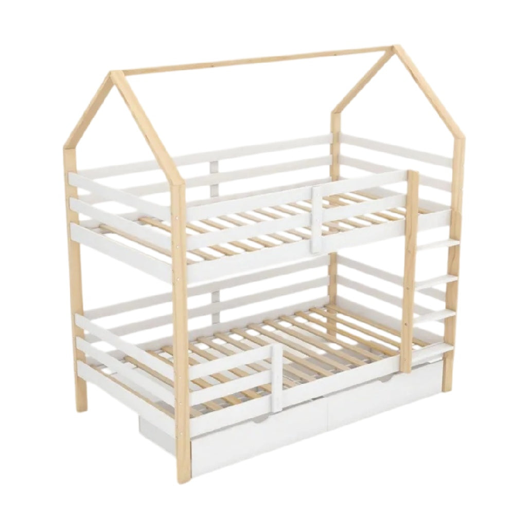 **Lit superposé en bois avec design maison**