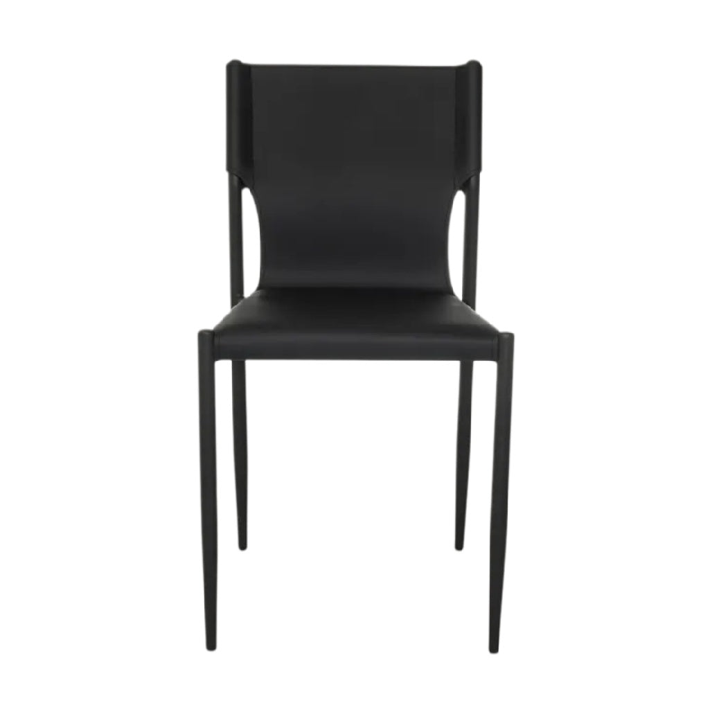 **Chaise moderne en plastique noir, design ergonomique et minimaliste**
